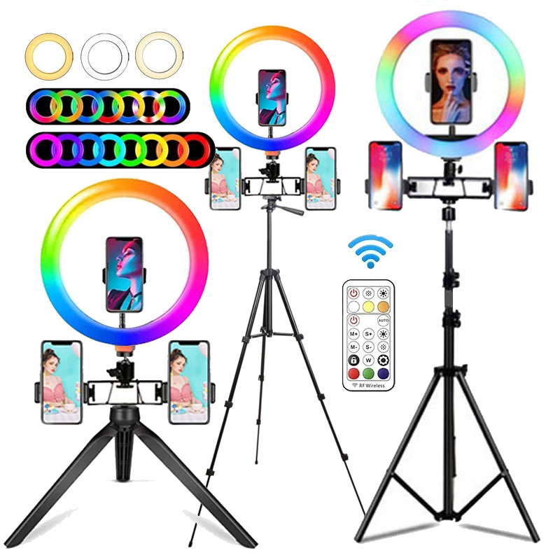 Photography Lighting Description - ضوء حلقي RGB مقاس 10 بوصات
