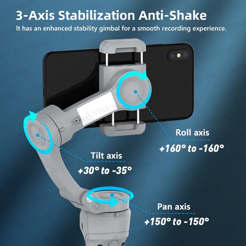 AXNEN-مثبت Gimbal محمول للهاتف - مراجعة Photography Lighting Handheld وسعره