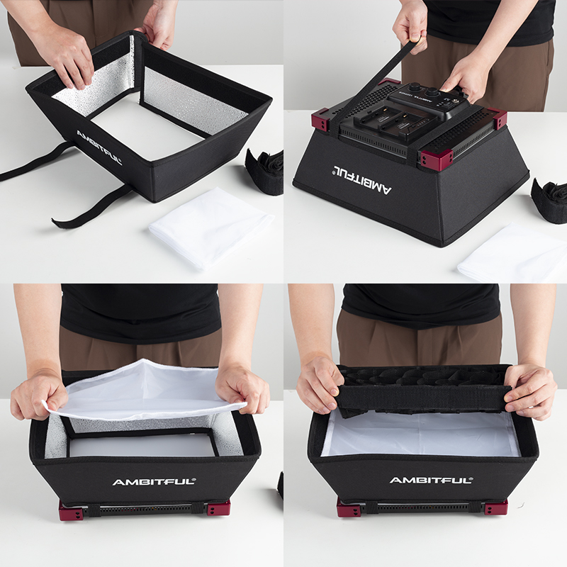AMBITFUL LEDP60C Softbox المخص - مراجعة Photography Lighting Brands وسعره