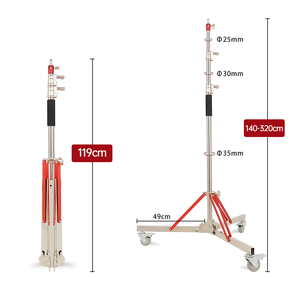 حامل إضاءة قوي مع عجلات، قابل  - مراجعة Photography Lighting Meter وسعره