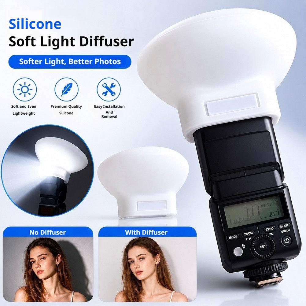 غطاء ناشر ضوء سيليكون ناعم محم - مراجعة Photography Lighting Handheld وسعره