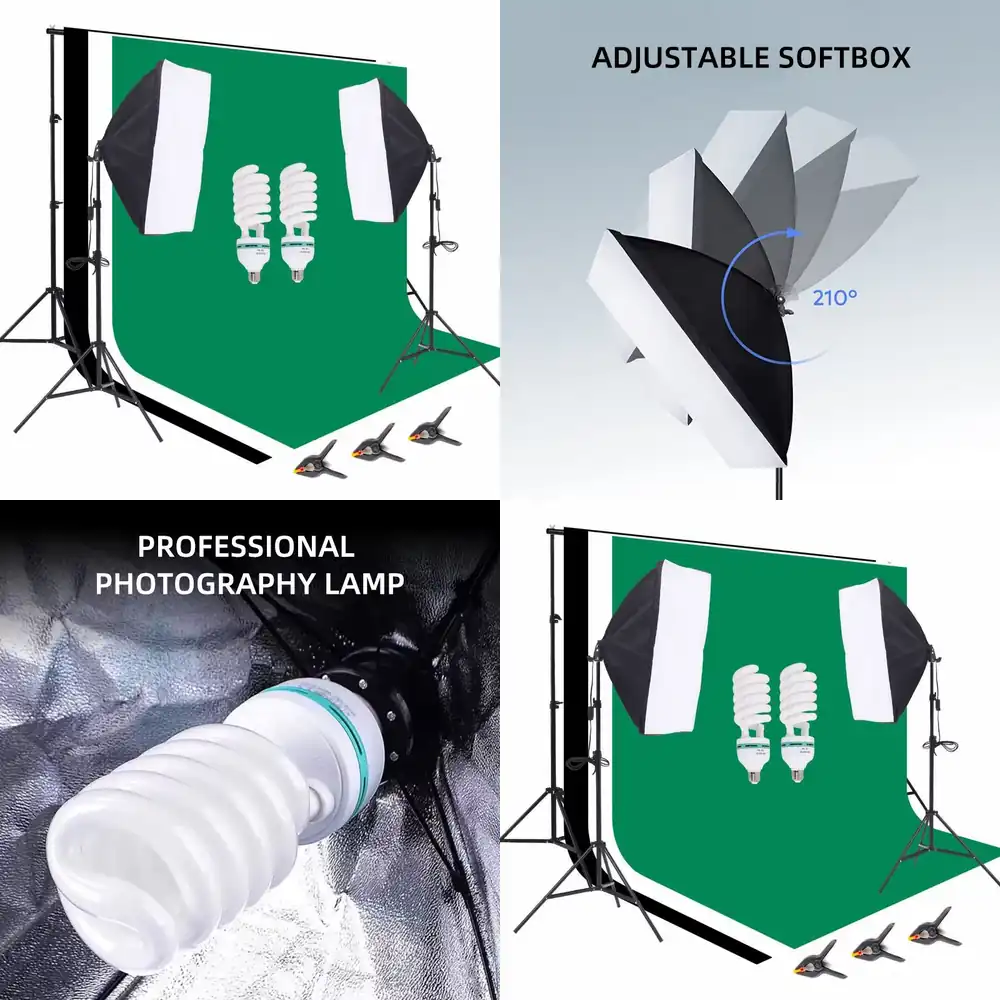 معدات استوديو التصوير الفوتوغر - مراجعة Photography Lighting Kit Portable وسعره
